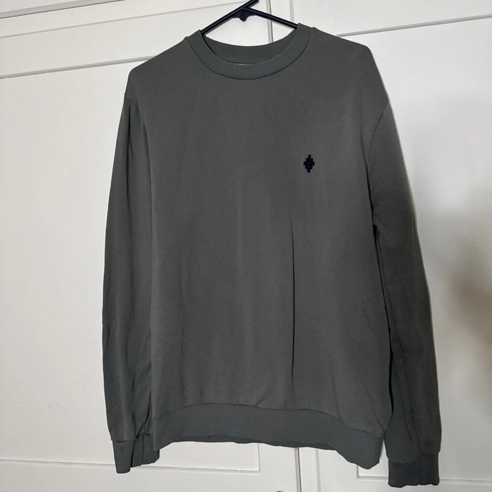 Marcelo Burlon County Of Milan Mens Olive Green Long Sleeve Pullover Sweater M